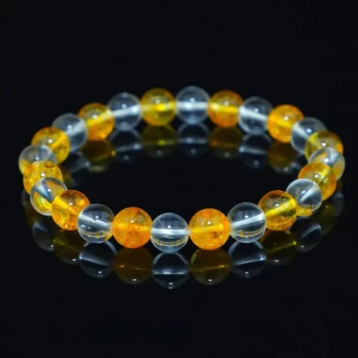 Natural Lava Bracelet for Men and Women Black 8 mm 24 Beads Reiki Healing Crystal